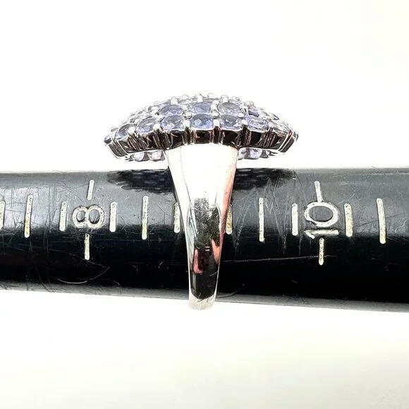 Chapel Zenray NF Womens Ring Sterling Silver Purple Tanzanite Cluster Size 9